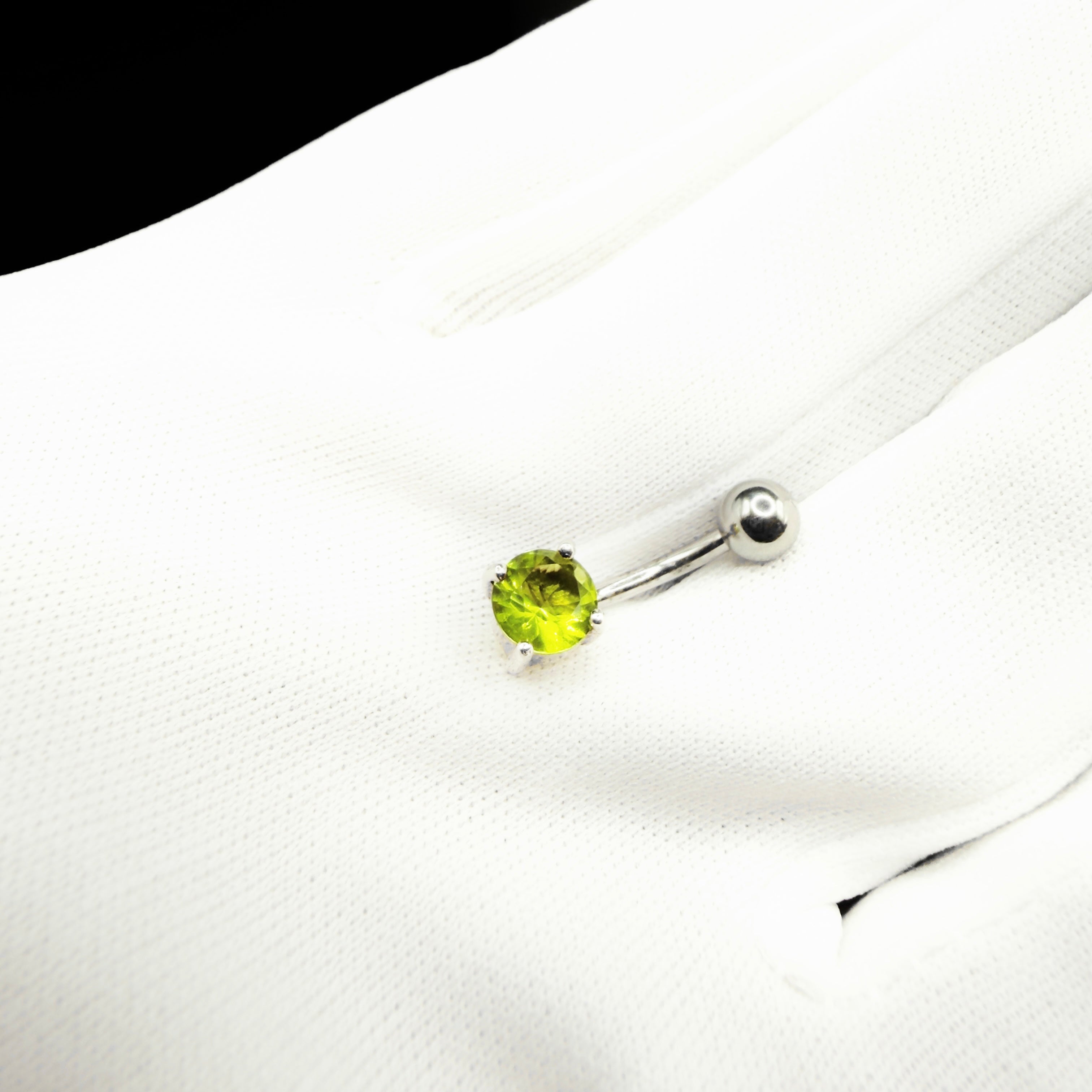 Green Brilliance Belly Button Ring