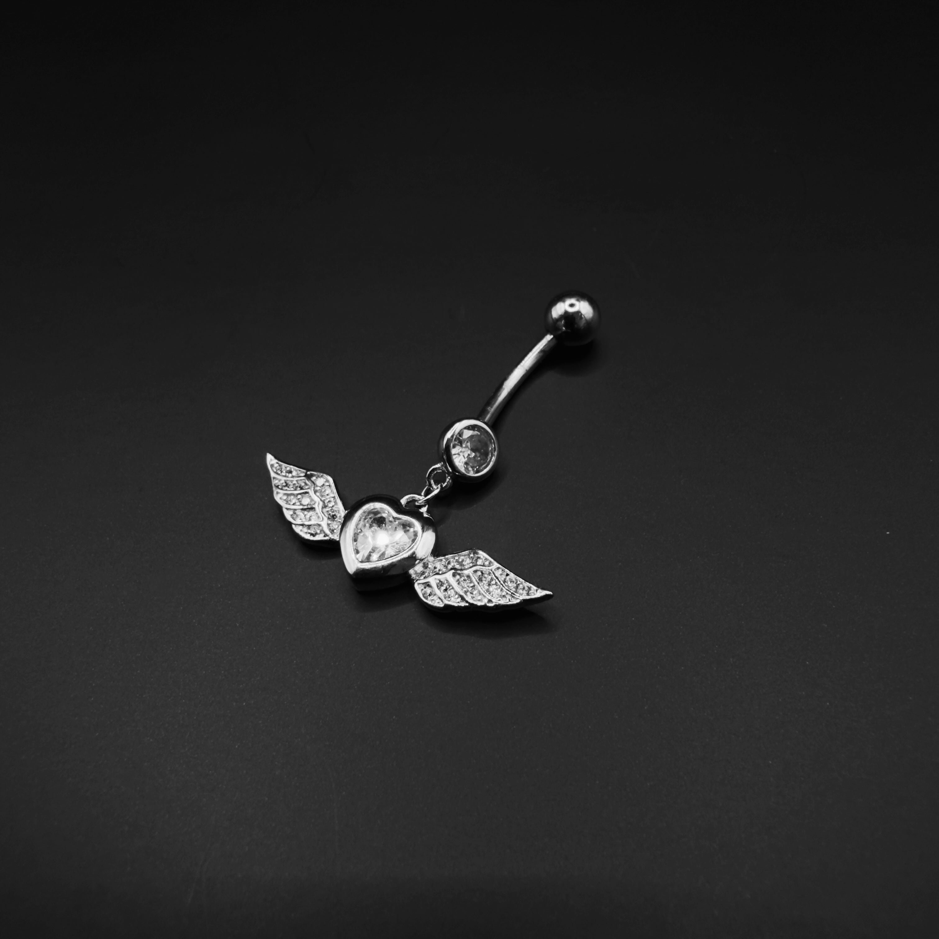 Winged Heart Belly Button Ring