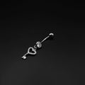 Heart Key Belly Button Ring