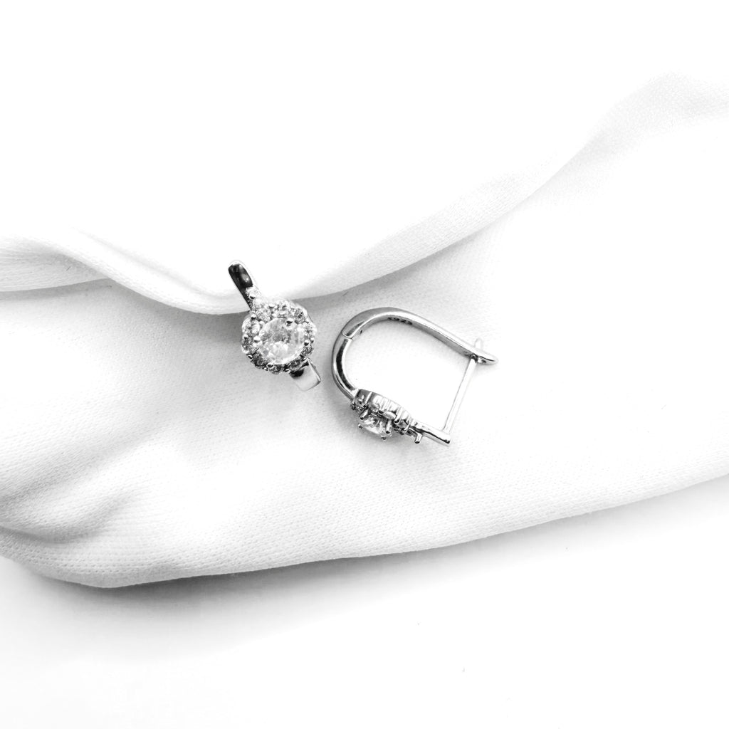 Halo CZ Hoop Earrings