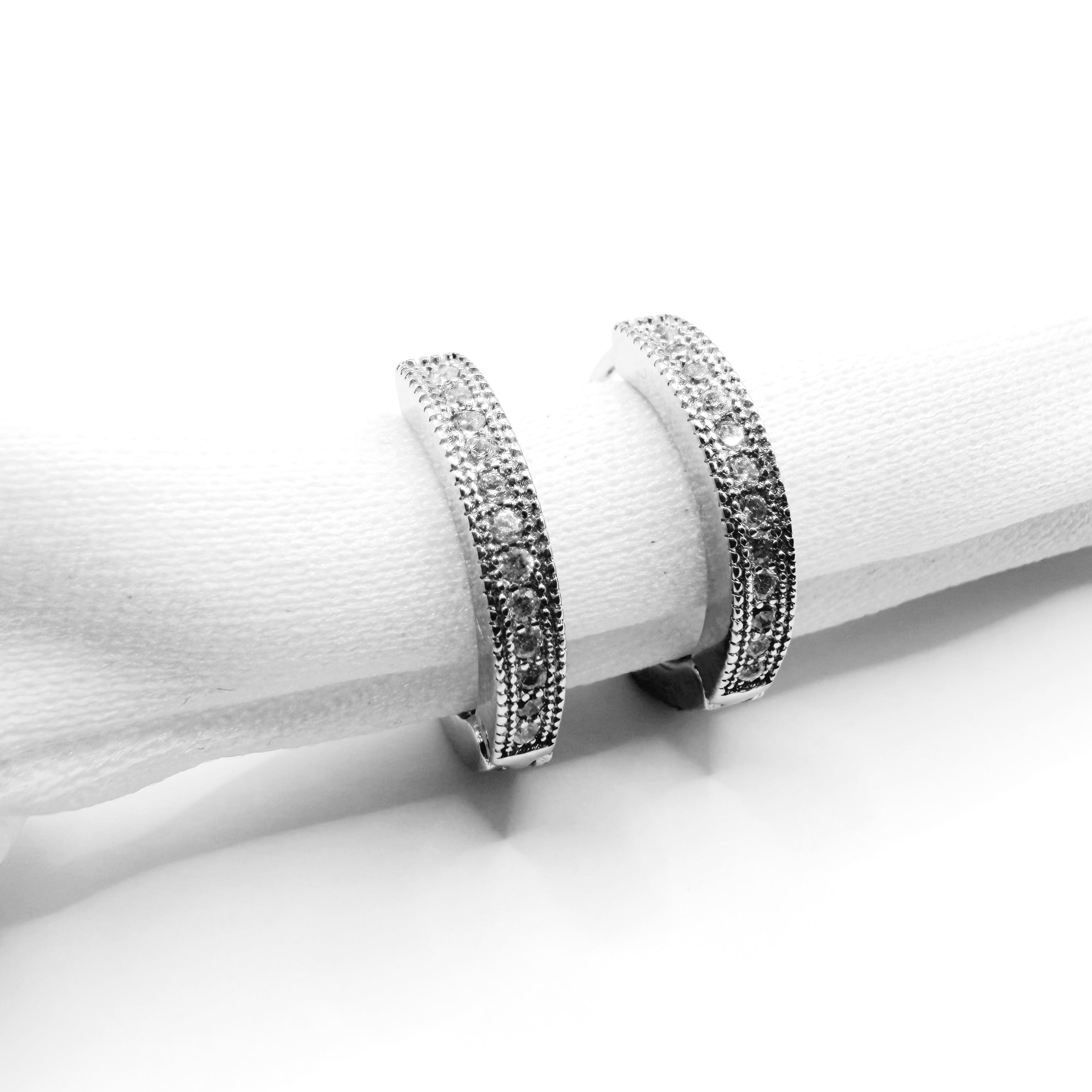 Pavé CZ Hoop Earrings