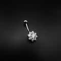 Crystal Flower Belly Button Ring
