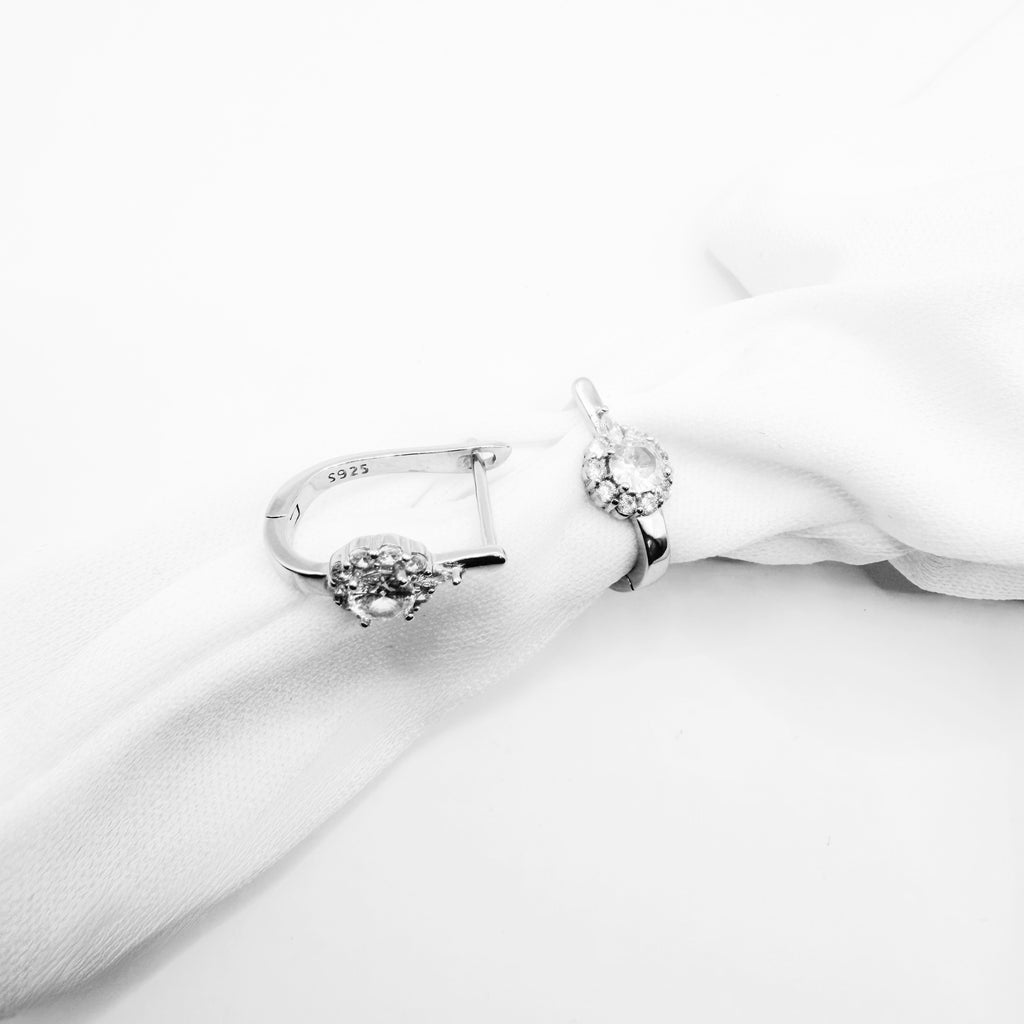 Halo CZ Hoop Earrings