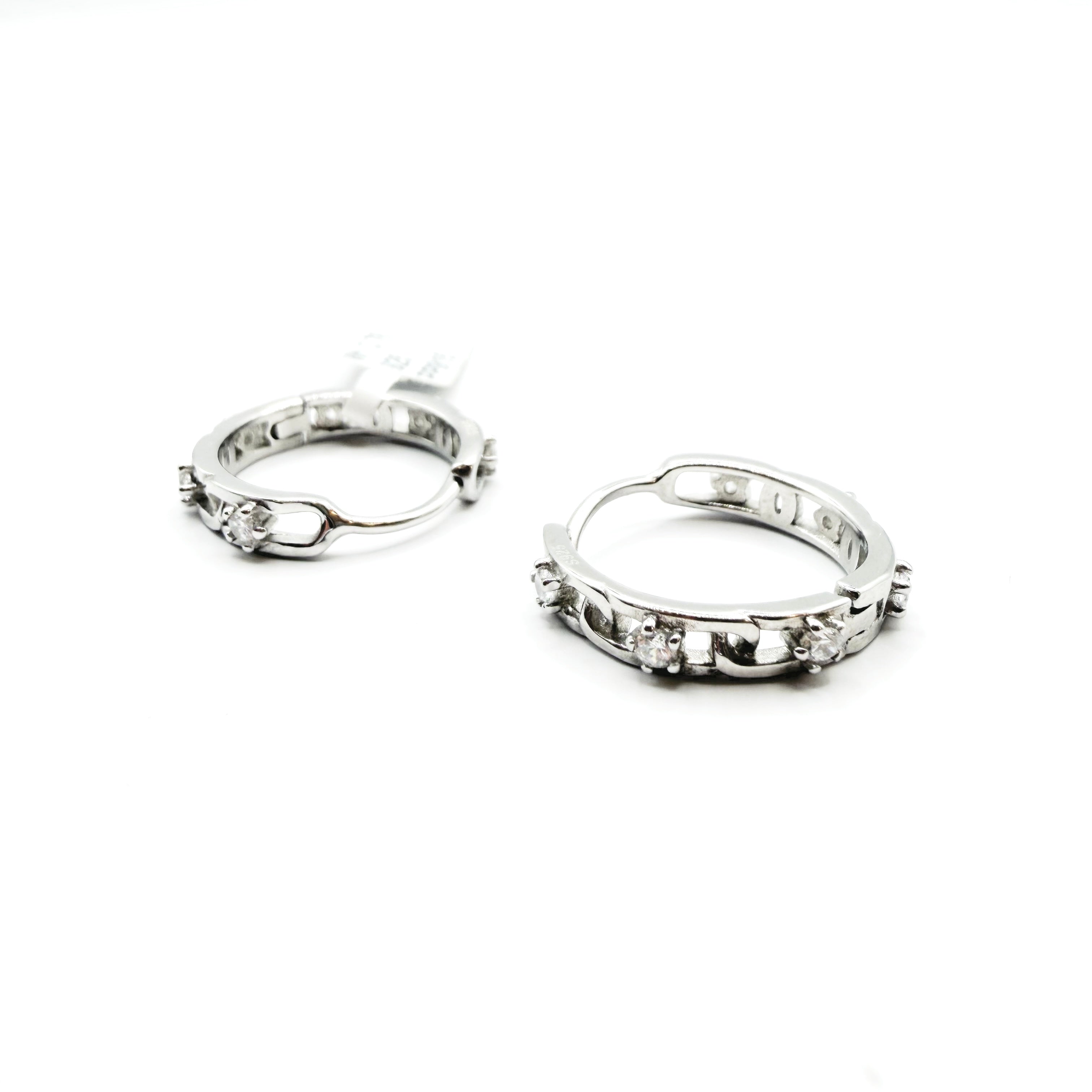 Round CZ Hoop Earrings