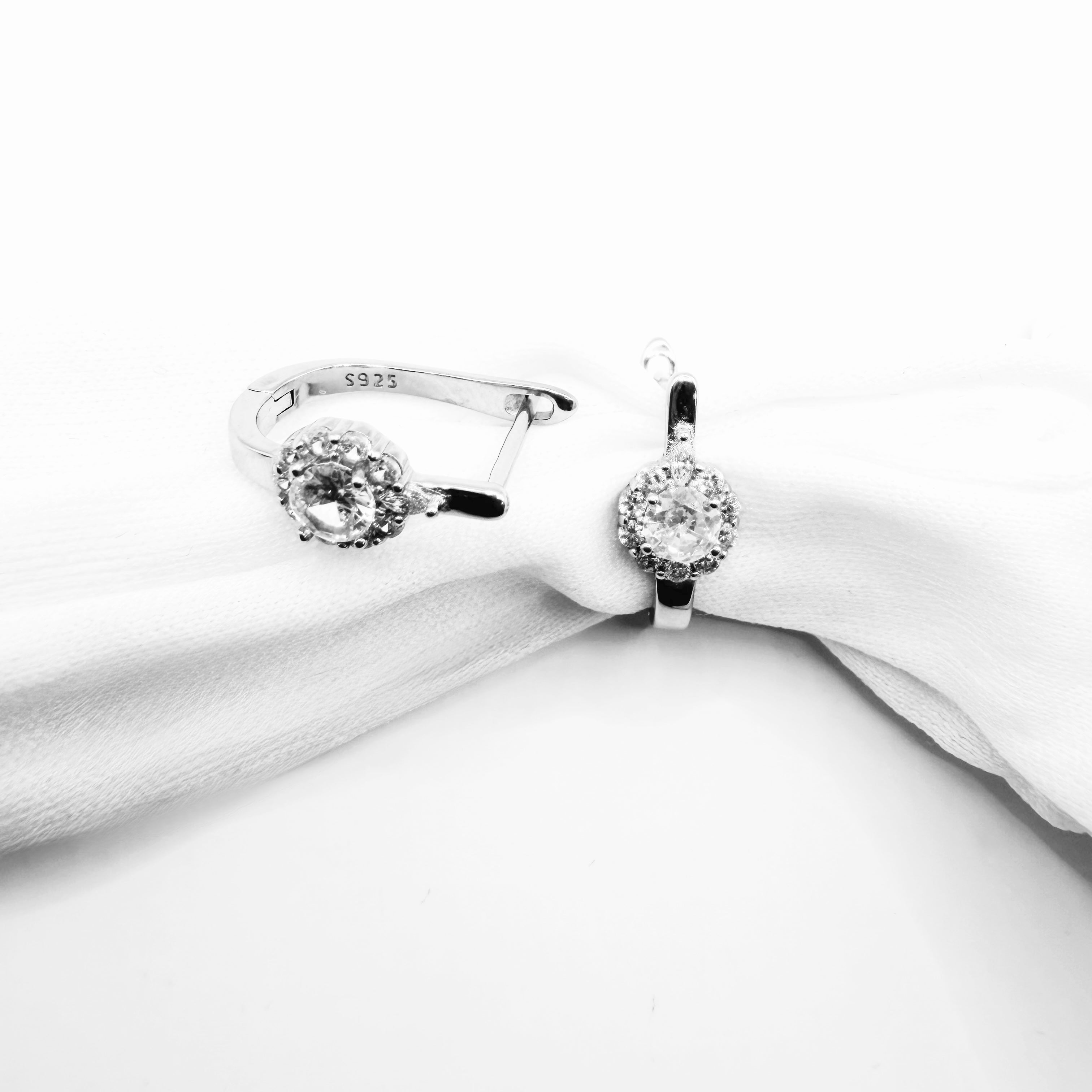 Halo CZ Hoop Earrings