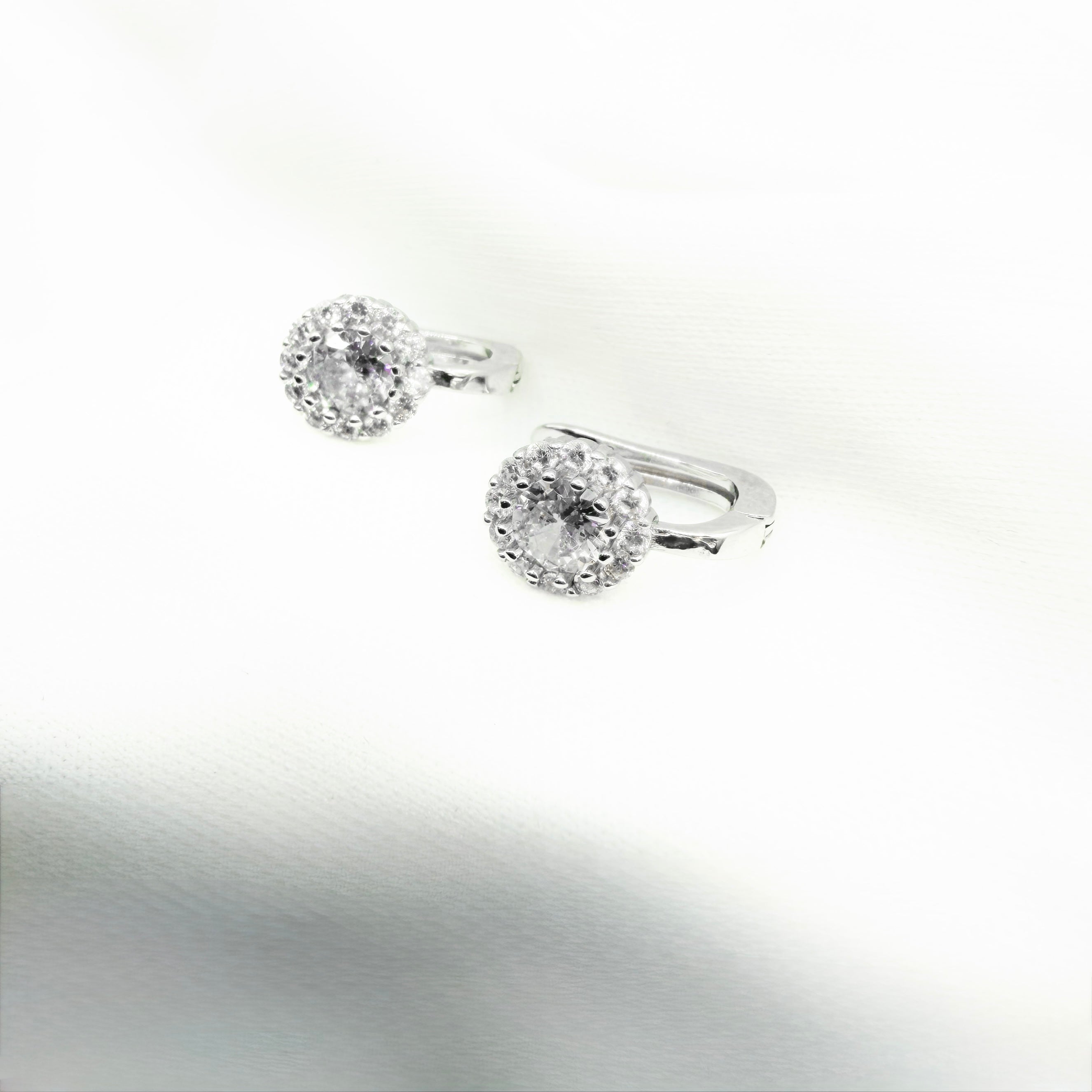 Halo CZ Hoop Earrings