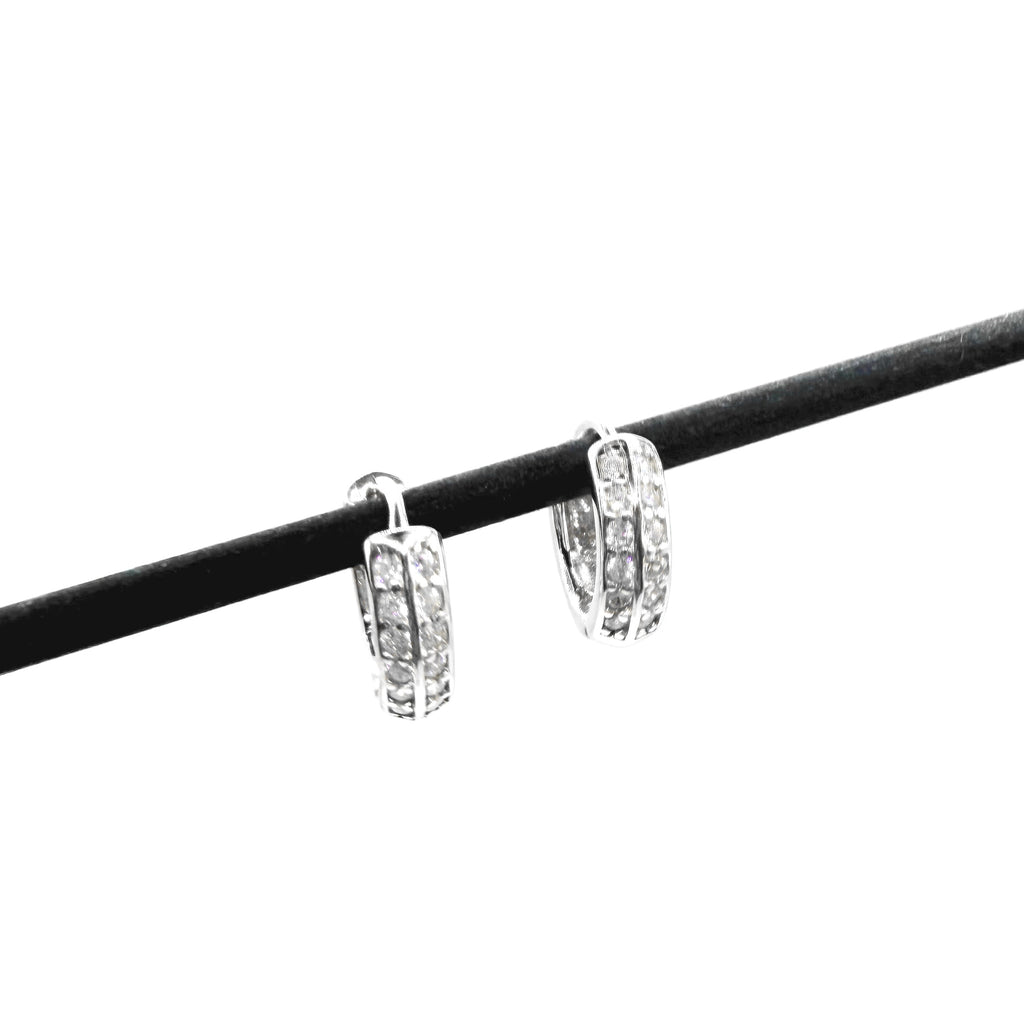 Double Row CZ Hoop Earrings