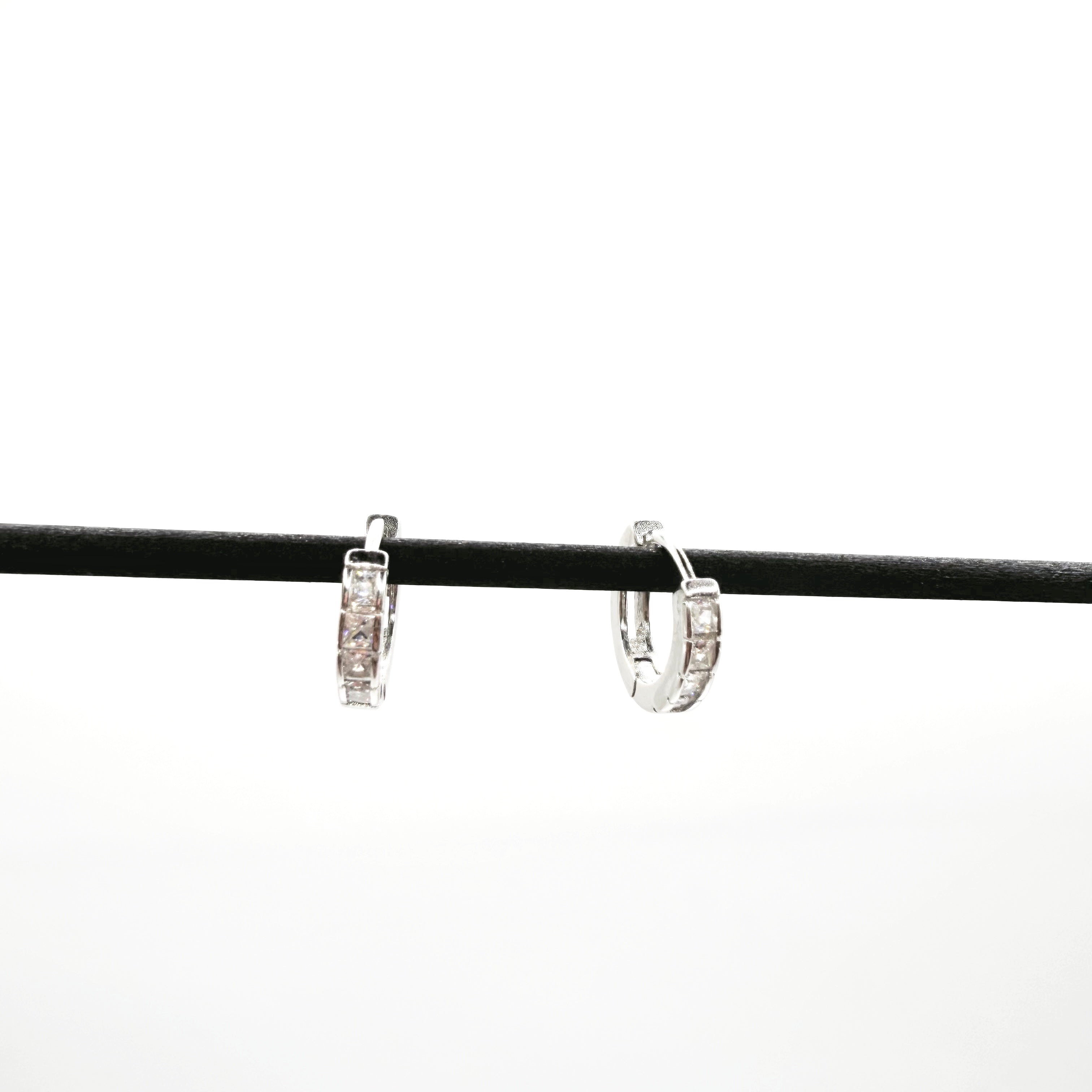 Princess Cut CZ Hoop Earrings