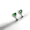 Green Heart Hoop Earrings
