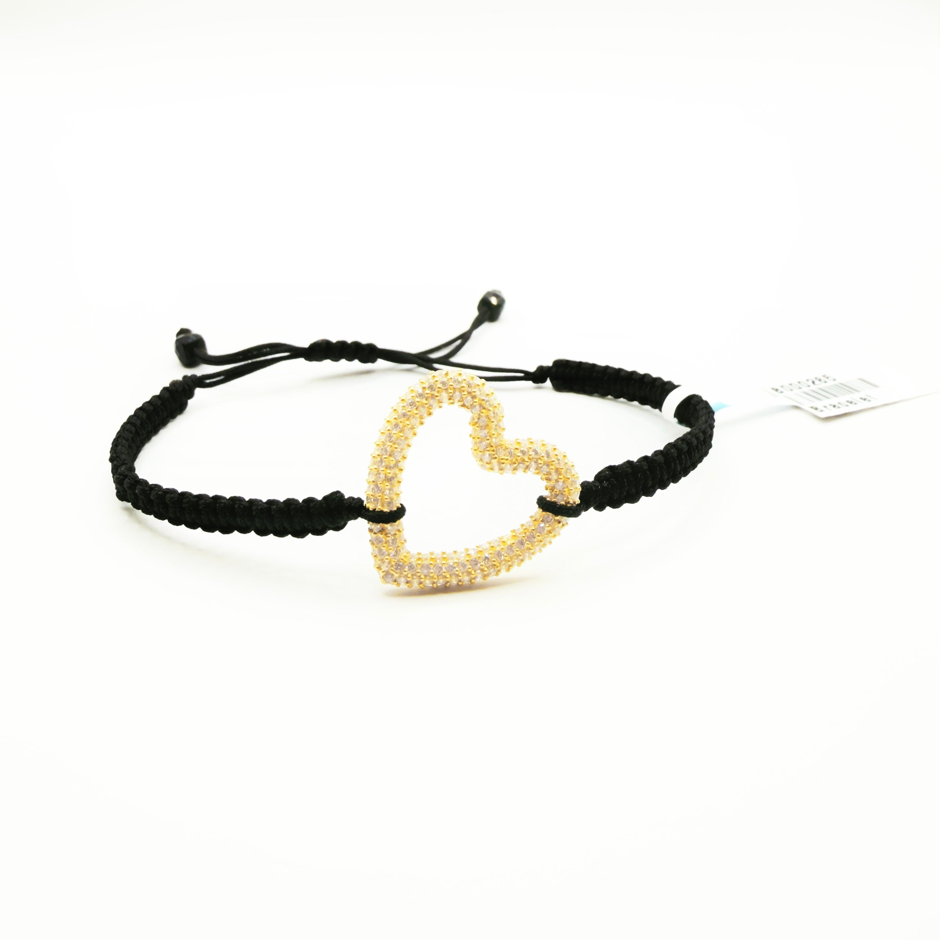Pavé Heart Macramé Bracelet