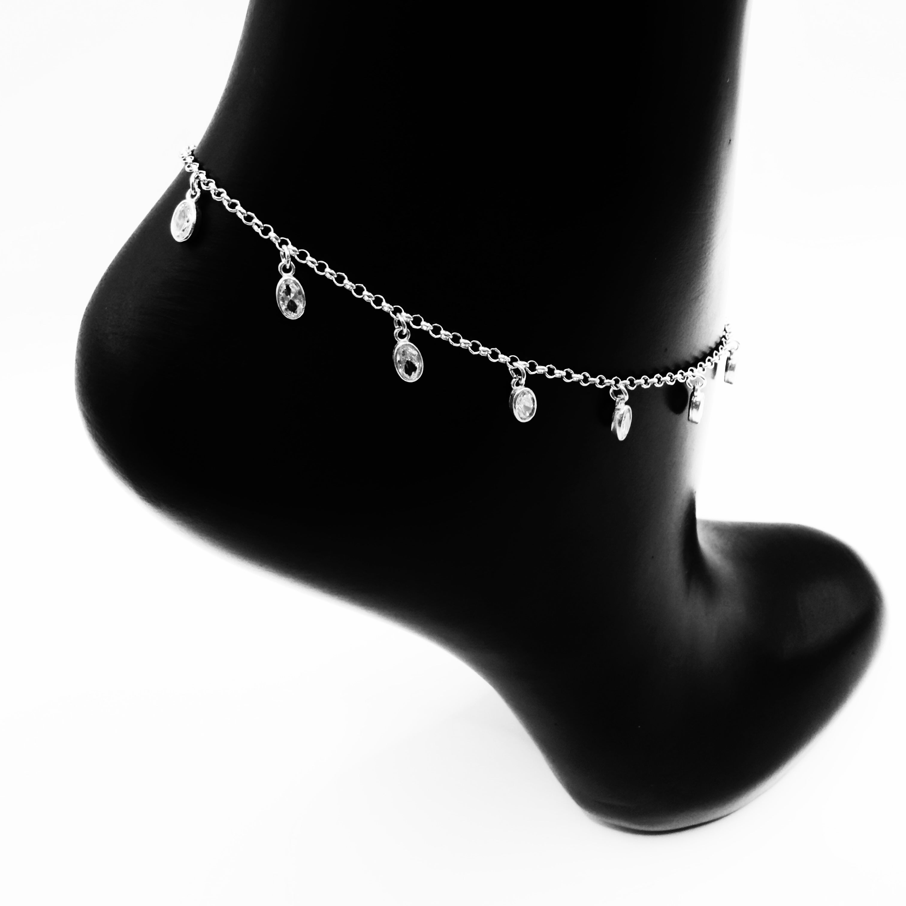 Oval drops anklet