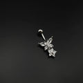 Butterfly Flower Belly Button Ring