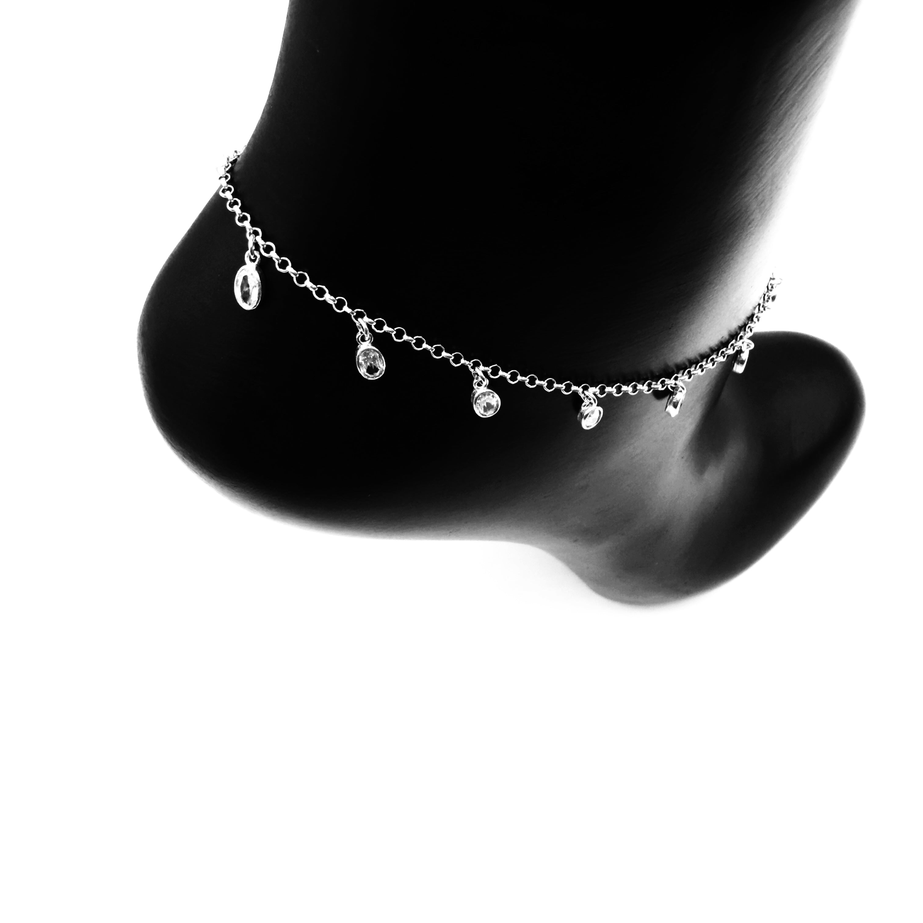 Oval drops anklet