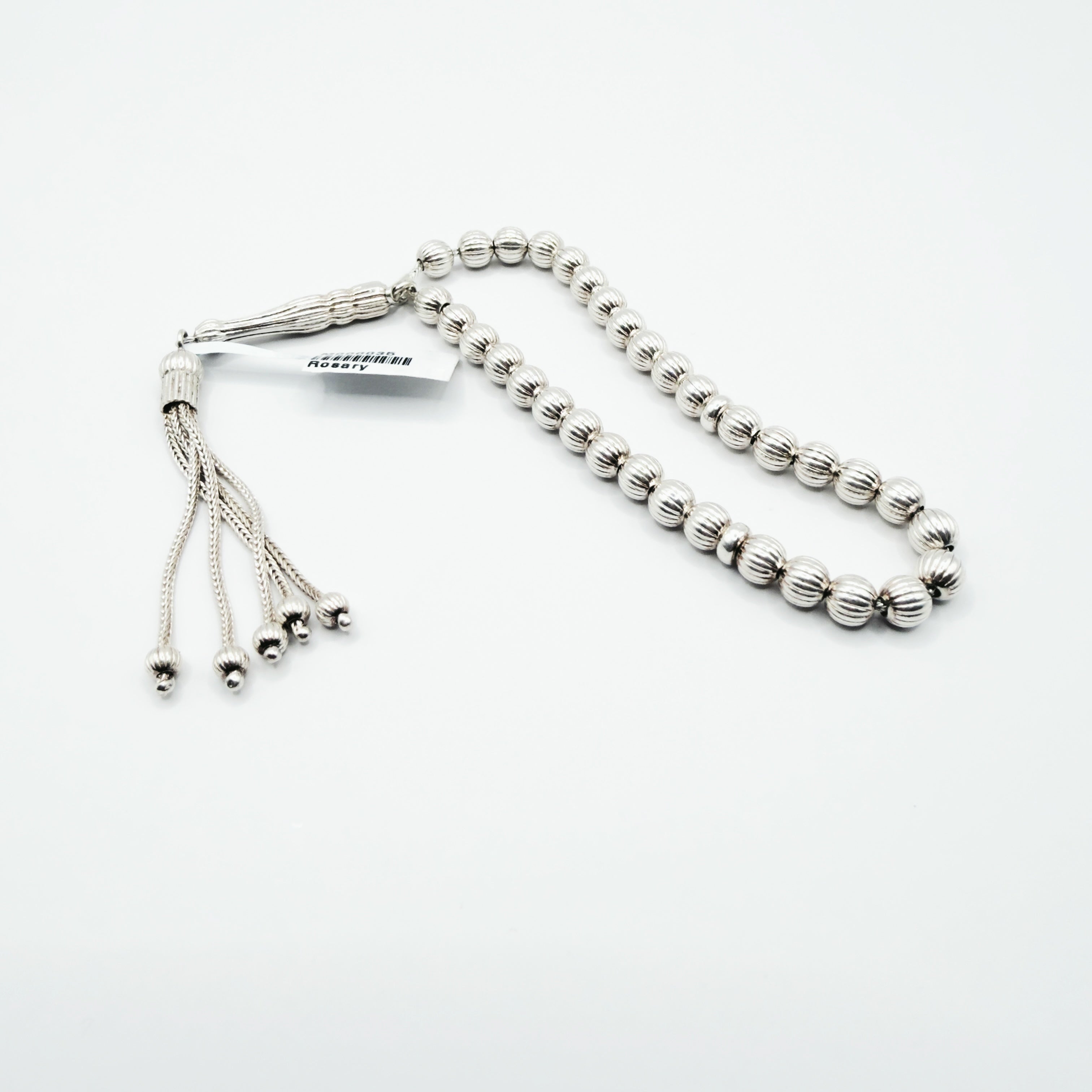 Ribbed Silver Misbaha