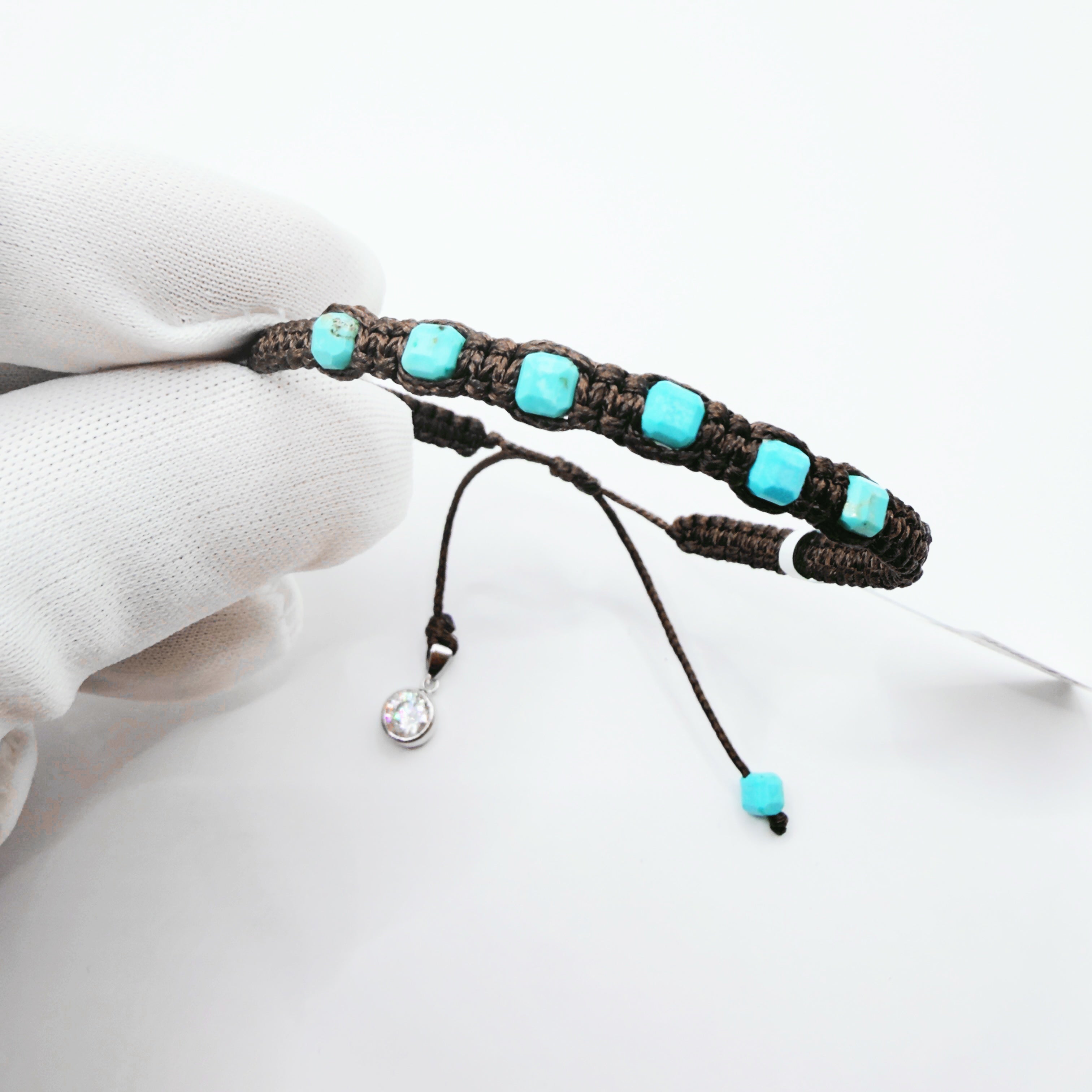 Natural Turquoise Macramé Bracelet