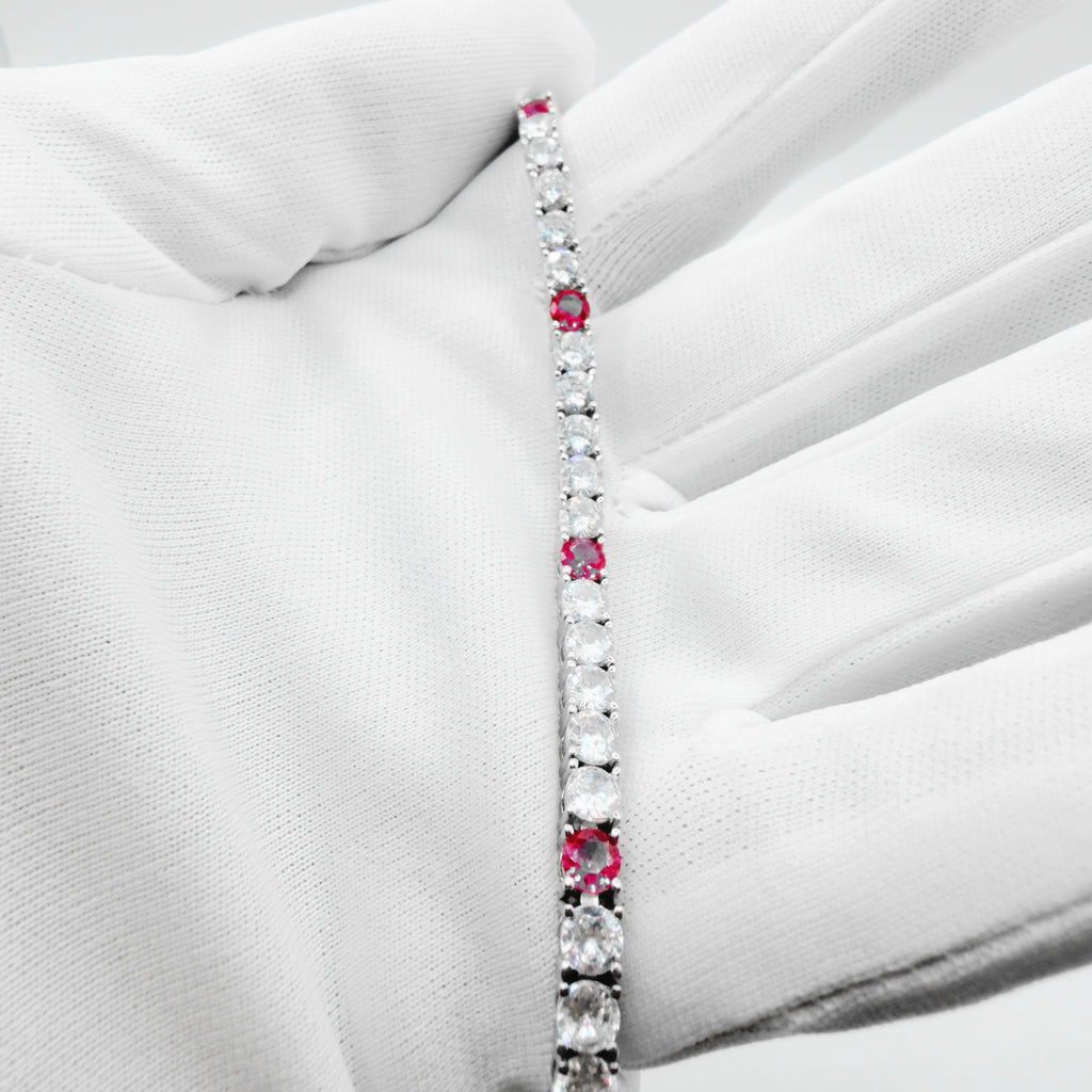Red Spark Tennis Bracelet