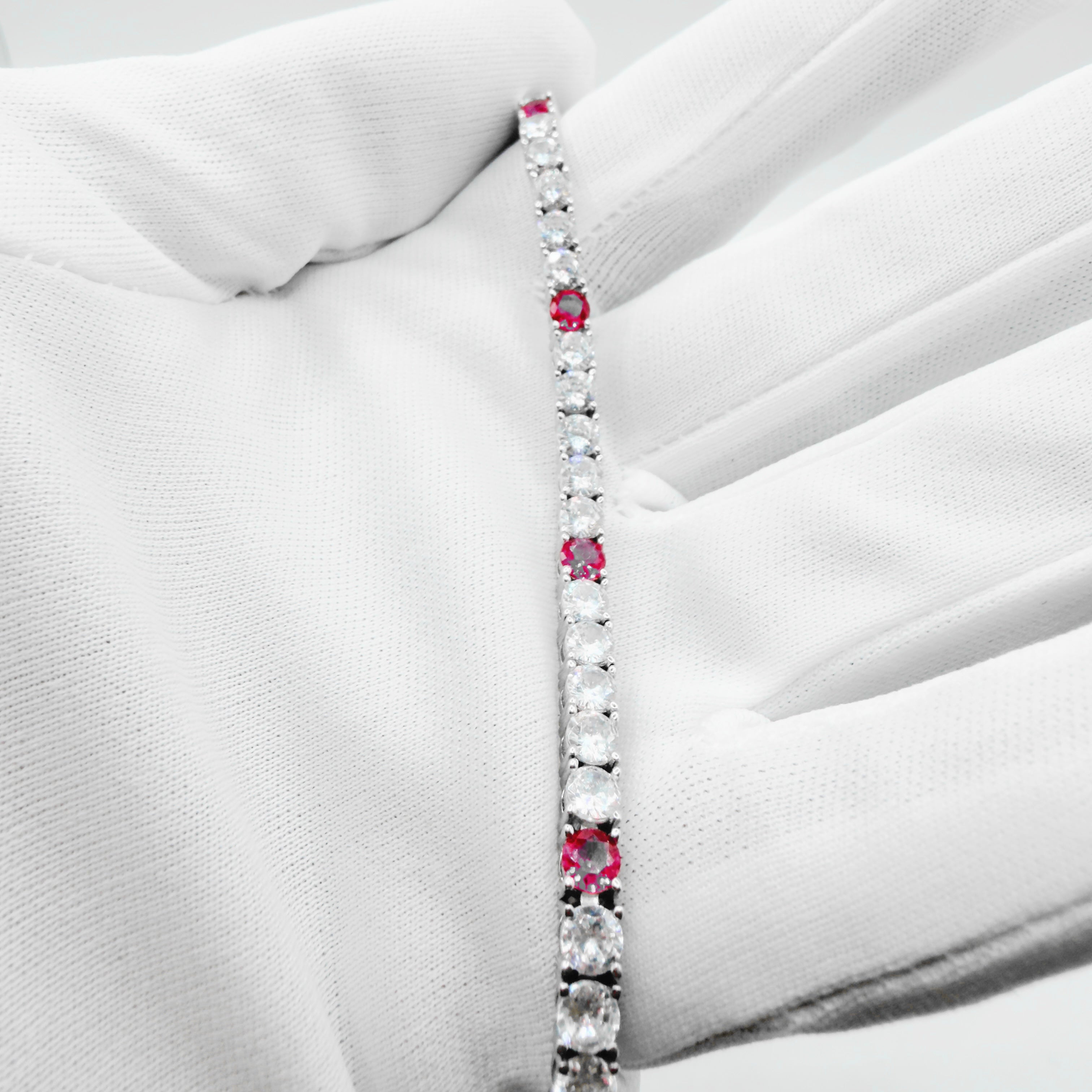 Red Spark Tennis Bracelet