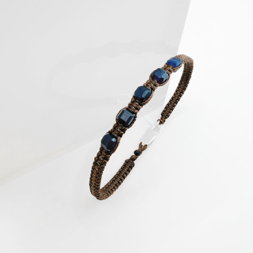 Natural Sapphire Macramé Bracelet