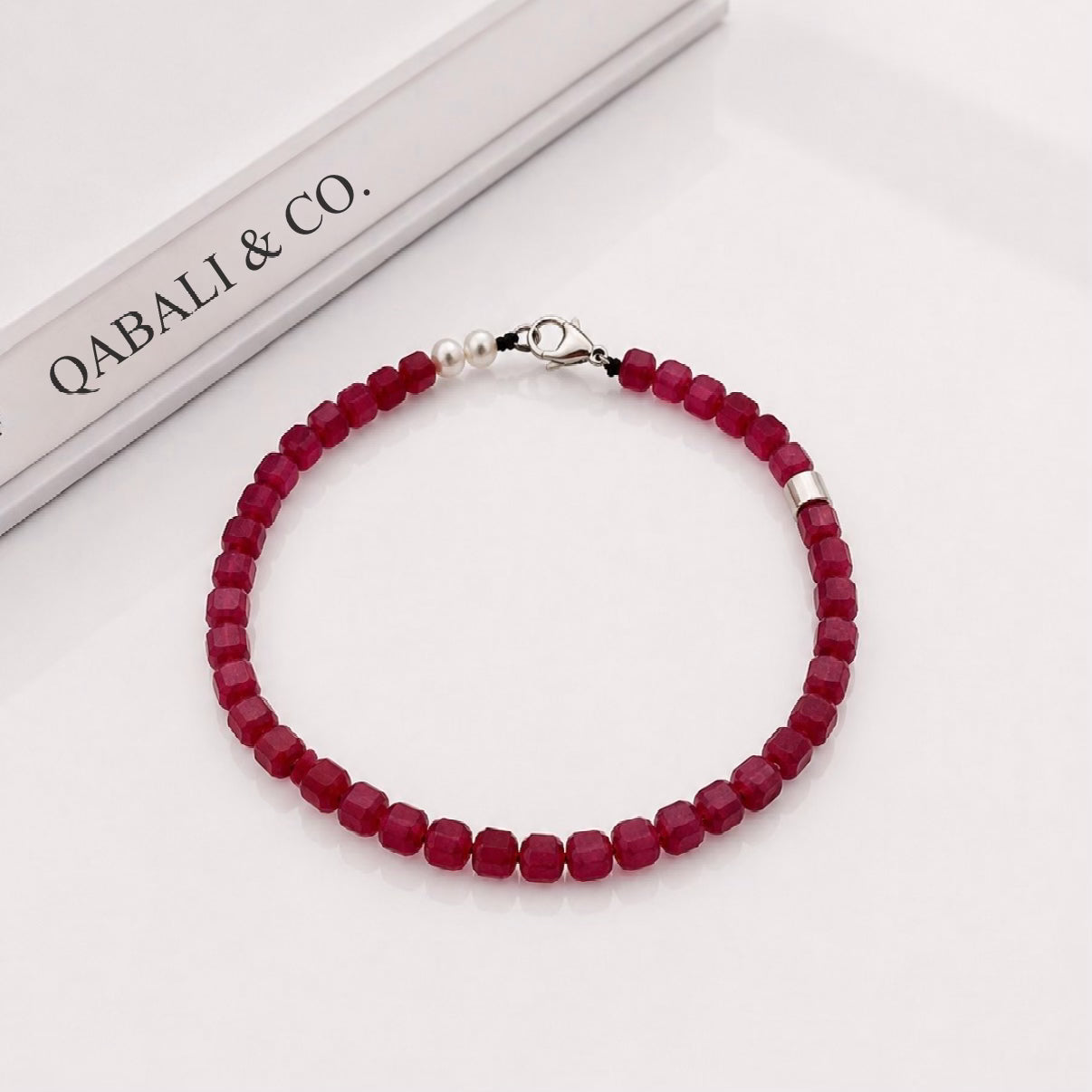 Natural Ruby Beaded Bracelet