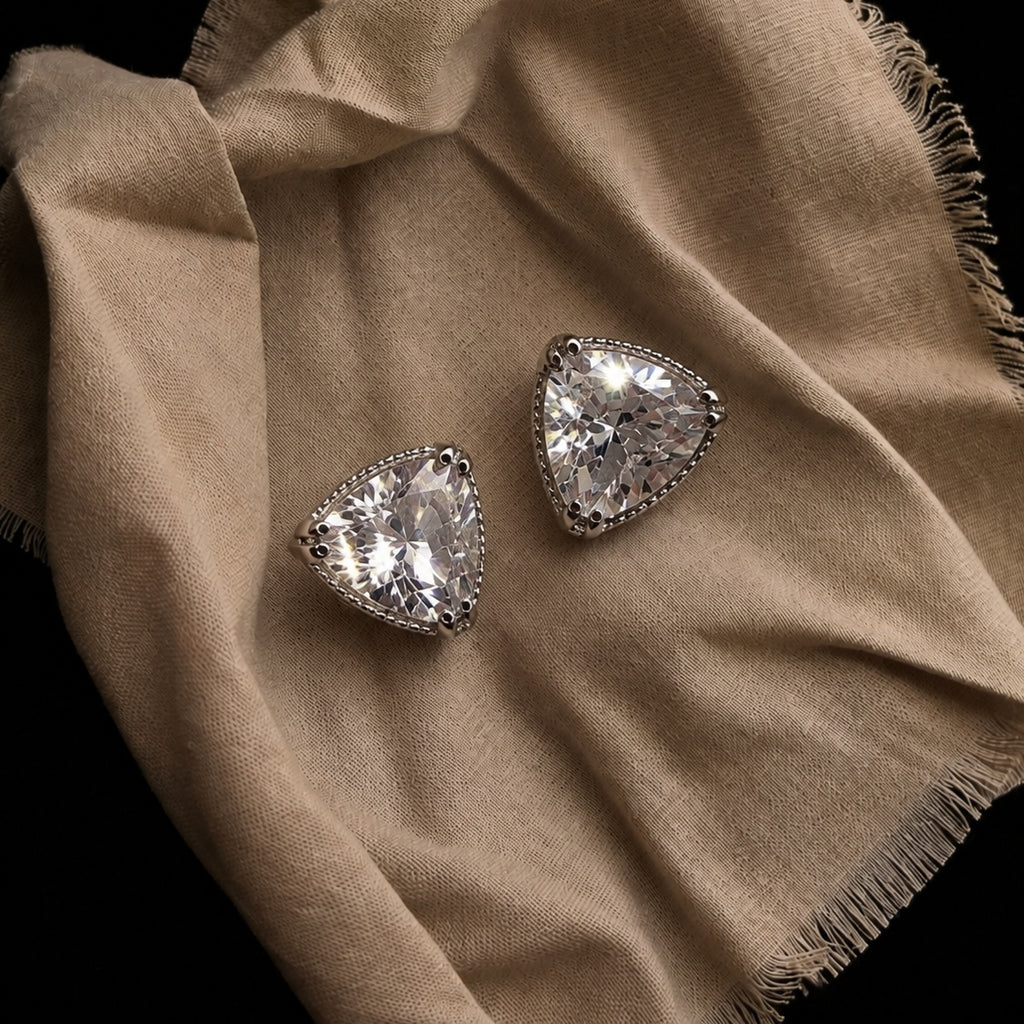 Trillion-Cut Stud Earrings