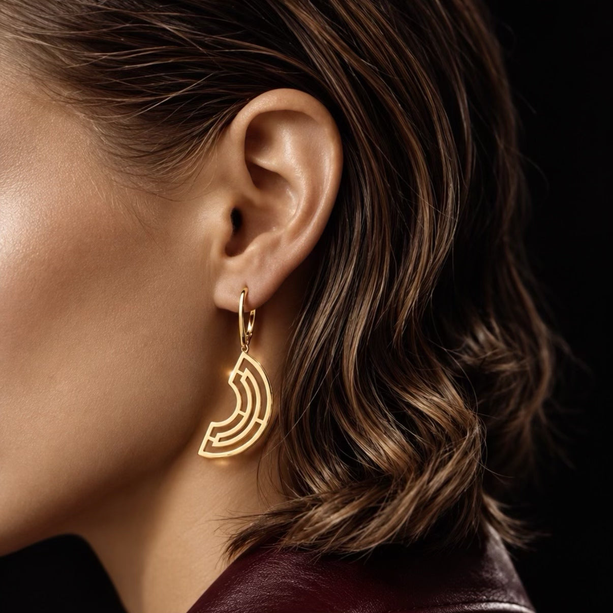 Geometric Arc Drop Earrings