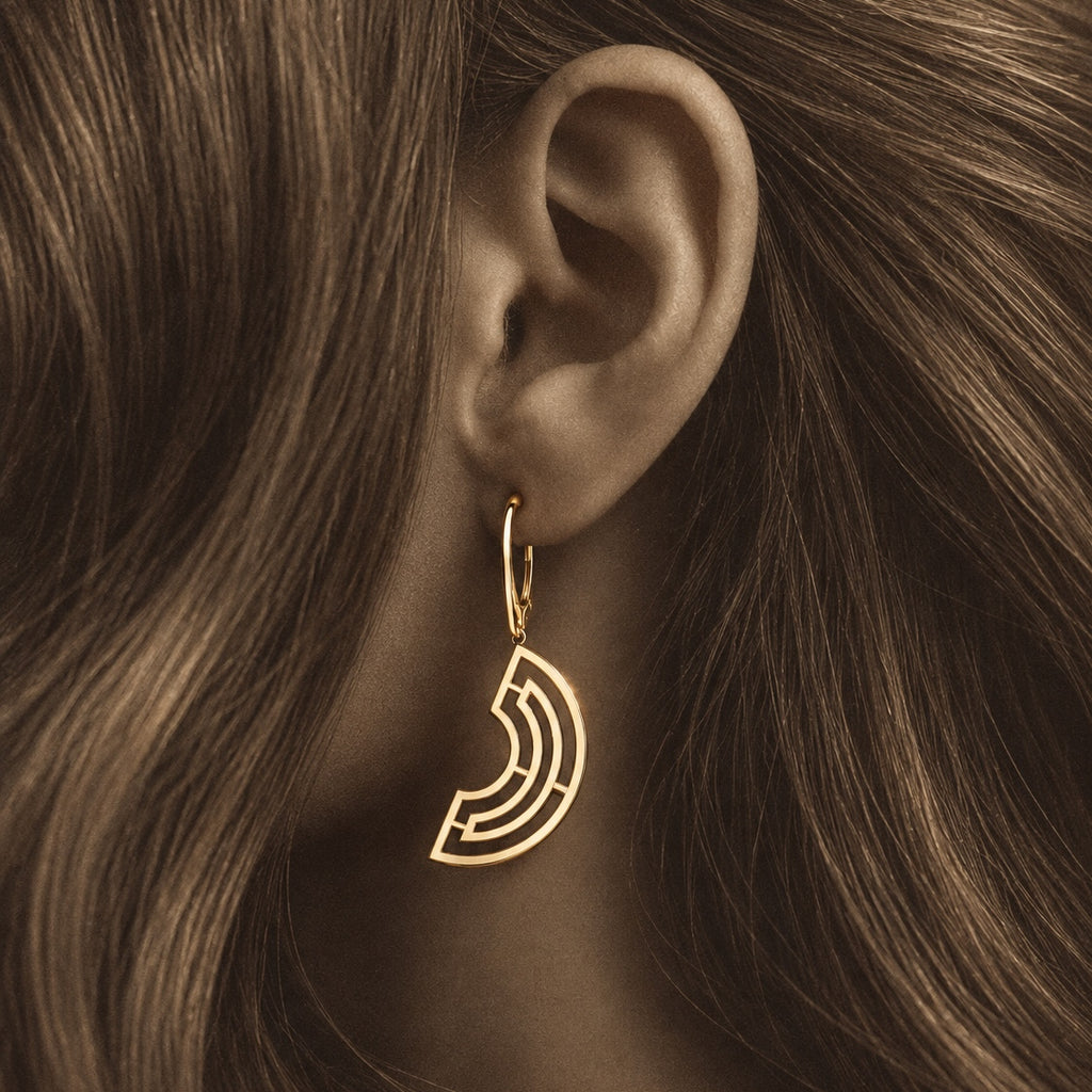 Geometric Arc Drop Earrings