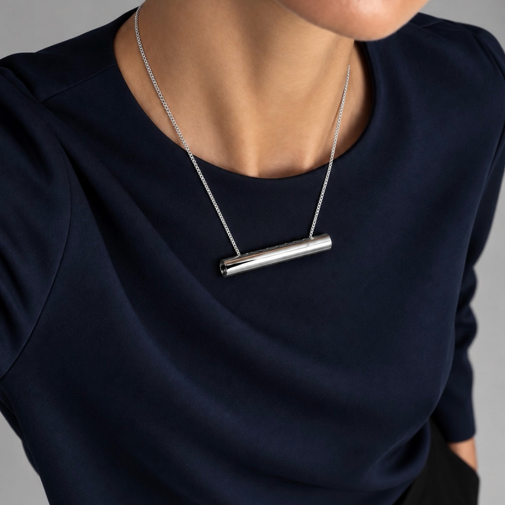 Geometric Pipe Pendant Necklace